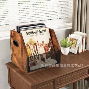 Retro Wooden Cd Storage <b>Box</b> Solid Wood Desktop Rack Rustic Design For <b>Music</b> Lovers - Product Image 2