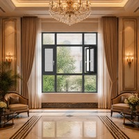 Fábrica de ventanas y puertas francesas HUACAI, venta al por mayor de ventanas abatibles de aluminio para casas de jardín.