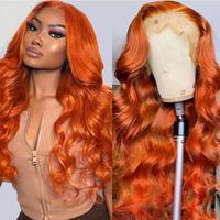 Perruque Lace Front Brésilienne 6x6 sans colle, ondulée, pré-épilée, en cheveux humains vierges HD, brun clair, avec dentelle transparente pour femme