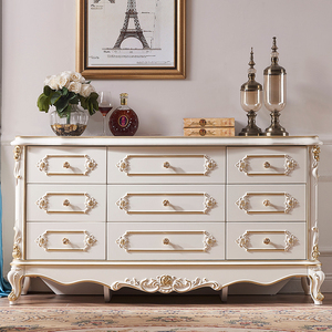 Meubles de salon ornés de style <span class=keywords><strong>régence</strong></span> avec pieds sculptés sinusoïdaux et tiroirs de rangement compartimentés - Product Image 3
