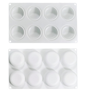 Molde de pastel de silicona de forma redonda de 8 cavidades Early Riser para hornear postres helado Mousse Chocolate trufa gomosa forma oblata <span class=keywords><strong>Soa</strong></span> - Product Image 2