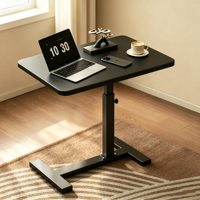 Table de lit mobile réglable en hauteur, table d'étude peu encombrante pour canapé, chevet, chambre et bureau à domicile