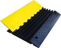 Protector de Cables de Goma Resistente, Rampa Amarilla y Negra para Cubrir Cables en el Suelo, Canal Protector para Cables