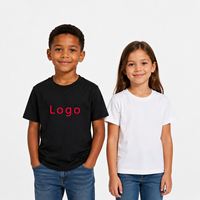T-shirt unisexe pour enfant en coton/polyester avec logo personnalisé, haute qualité, taille jeune, vente en gros, manches courtes, col rond, 200g, couleur unie