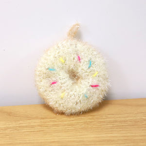 Bon nettoyage <span class=keywords><strong>éponge</strong></span> cuisine <span class=keywords><strong>main</strong></span> Crochet acrylique <span class=keywords><strong>rond</strong></span> beignet forme coloré cuisine plat épurateur torchons plumeaux - Product Image 1