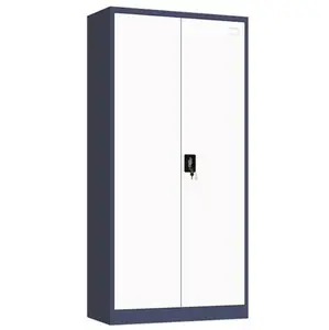 Kunci kabinet penyimpanan logam putih fungsi ganda lemari pakaian lemari kabinet pakaian 2 pintu pemasok
