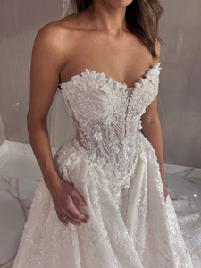 Eleganti abiti da sposa a sirena bianca abiti da sposa perline Applique in pizzo nigeriano abito da sposa Robe De - Product Image 2