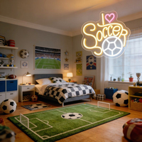Neonawall Individuelles Fußball-Liebes-LED-Neonschild IP65-Zertifiziert Wandbeleuchtung Sportfan-Raumdekoration Geschenk 2 Jahre Garantie Dimmbar