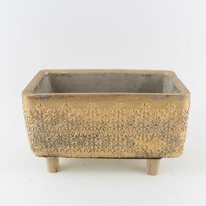 Maceta Ovalada Dorada de Cemento, Económica, Resistente al Agua, con Base, para Plantas de Interior, Bonsáis y Suculentas - Product Image 6