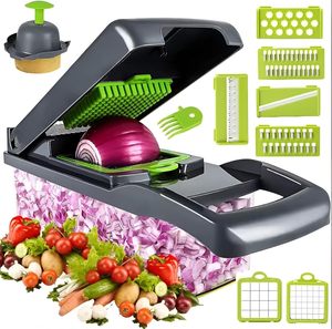 Picador de Alimentos 13 en 1, Picador de Verduras con 8 Cuchillas, Herramienta de Cocina, Picador de Cebolla y Vegetales - Product Image 1