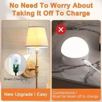 Ampoule LED rechargeable à piles avec télécommande, intensité réglable, détachable, 3 minuteurs, ampoule sans fil pour applique murale