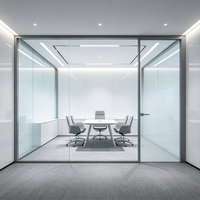 Cloison de séparation en aluminium sans soudure de 100 mm, double vitrage, vue complète, isolation acoustique élevée 45 dB, durable, pour entrepôt et hôpital