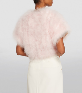 YR148 Accepter la fabrication personnalisée de toutes sortes de produits en plumes de dinde Lady Real Turkey Feather <span class=keywords><strong>Bolero</strong></span> - Product Image 6