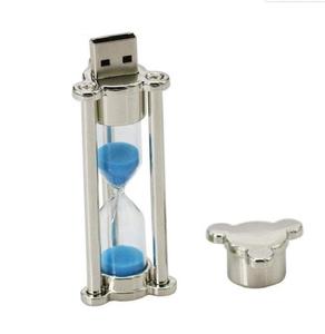 calidad Mini de Metal con forma de reloj de arena de memoria Usb de cristal de vidrio de dibujos animados Pendrive - Product Image 3