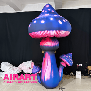 Champignon magique gonflable géant pour la décoration de fête, modèle gonflable de pleurote volante violette rose étoilée - Product Image 5