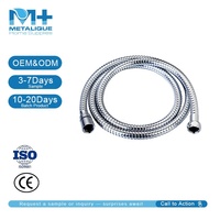 Tuyau de douche flexible en acier inoxydable 304 Metalique 260001, poli miroir, universel G1/2, 1,8 m, facile à installer