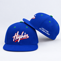 Casquette Snapback Bleue Structurée avec Broderie 3D, Chapeau Hip Hop, Fermeture à Clip en Plastique Réglable, Casquette Snapback pour Hommes et Femmes, Mode Urbaine