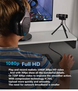 <span class=keywords><strong>Logitech</strong></span> <span class=keywords><strong>C922</strong></span> <span class=keywords><strong>Pro</strong></span> Stream <span class=keywords><strong>Webcam</strong></span> originale 1080P Caméra pour streaming vidéo <span class=keywords><strong>HD</strong></span> et enregistrement 720P - Product Image 5