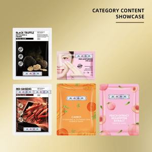 Masques pour les yeux Sakura, à la pêche, au ginseng rouge, à la carotte, à la truffe noire, pour affiner les pores, hydrater, raffermir et nourrir la peau, masque en feuille pour le visage - Product Image 3