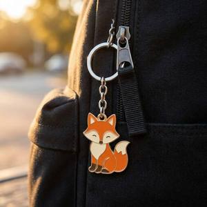 Porte-clés animé personnalisé en forme de renard animal de la forêt, broche mignonne pour enfants, accessoires pour sac à dos et uniforme - Product Image 4