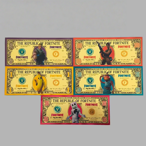 Billet de banque populaire <span class=keywords><strong>Fortnite</strong></span> Games Anime 2026 en or plaqué 24 carats, gaufré, de collection, pour cadeaux - Product Image 1