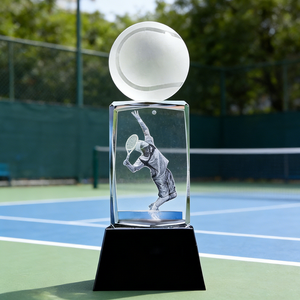 Trophées en verre gravés au laser, étanches, de qualité supérieure, directement de l'usine, pour le tennis, le badminton, le baseball, le basketball, le football et le volley-ball - Product Image 3