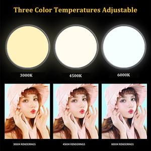 Lampe vidéo LED ronde à panneau de 14 pouces, 40W, anneau <span class=keywords><strong>lumineux</strong></span> LED doux <span class=keywords><strong>pour</strong></span> studio photo, diffusion en direct - Product Image 2