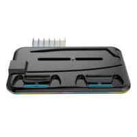 Support de charge pour console Saitake PlayS 5, double/charge rapide, refroidissement, rangement multiple, lumière modulable, support pour casque, jeu