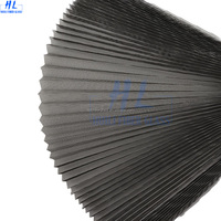 Moustiquaire plissée noire de 15 mm la plus vendue, écran de fenêtre enroulable pliable pour porte et fenêtre