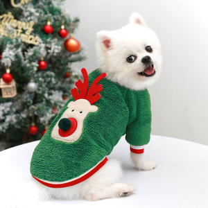 Cappotto Invernale Caldo per Cani e Gatti in Peluche Corto Ecologico per Natale - Product Image 2