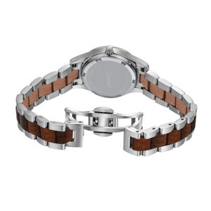 Reloj de pulsera para mujer con movimiento de cuarzo de acero inoxidable, con números romanos y fecha, resistente al agua 50 BAR, elegante, analógico y a la moda. - Product Image 3