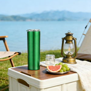 Gobelet isotherme fin de 20 oz avec finition peinture pulvérisée personnalisée, sans BPA et sans danger pour les aliments, double paroi en acier inoxydable, couvercle coulissant pratique avec paille - Product Image 5