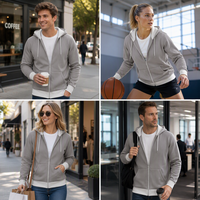 Sweat-shirt à capuche zippé intégral pour homme avec broderie personnalisée, fermeture avant intégrale, idéal pour les athlètes - Fabricant