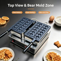 Machine à gaufres électrique à tête d'ours, appareil de cuisson de comptoir pour la production de snacks dans les salons de thé et les kiosques à desserts