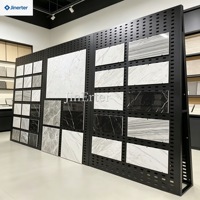 Présentoirs modernes en métal sur mesure et présentoirs haut de gamme pour carreaux de céramique, idéaux pour les salles d'exposition de pierres et de carreaux de céramique.