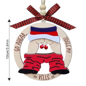 Adornos Navideños Divertidos de Madera DAMAI 2025, Adorno de Santa Feo y Atrevido, Adornos para Árbol de Navidad para Adultos - Product Image 4