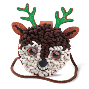 2 in 1 DIY Animal Sewing and <b>Crochet</b> Yarn Bag <b>Kit</b> Handmade Felt and Woolen Thread Crossbody Bag Craft Set for Kids Creative Art - Product Image 1
