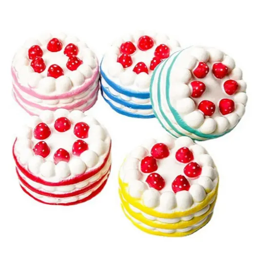 11cm New Squishy Jumbo Simulation Strawberry Cake Soft PU Foam Stress Ball Kids Toys