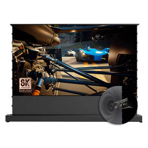 شاشة عرض طويلة شفافة صوتياً 4K رمادي أرضيات كهربائية عالية الدقة للسينما قابلة للسحب التلقائي 72-92 بوصة - Product Image 1