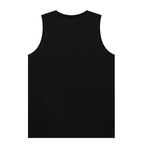 Logo personnalisé 100% coton Gym débardeur sans manches gilet Style sportif respirant vêtements de sport noir couleur unie - Product Image 4