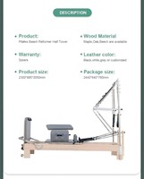 Máquina de Pilates de Madera Comercial de Alta Calidad para Estudio de Pilates, Cama de Pilates con Media Torre para Salud y Bienestar