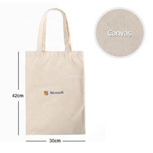 ถุงผ้าใบแบบใช้ซ้ำได้ถุงผ้าพิมพ์โลโก้แบบมีตัวอักษร - Product Image 2