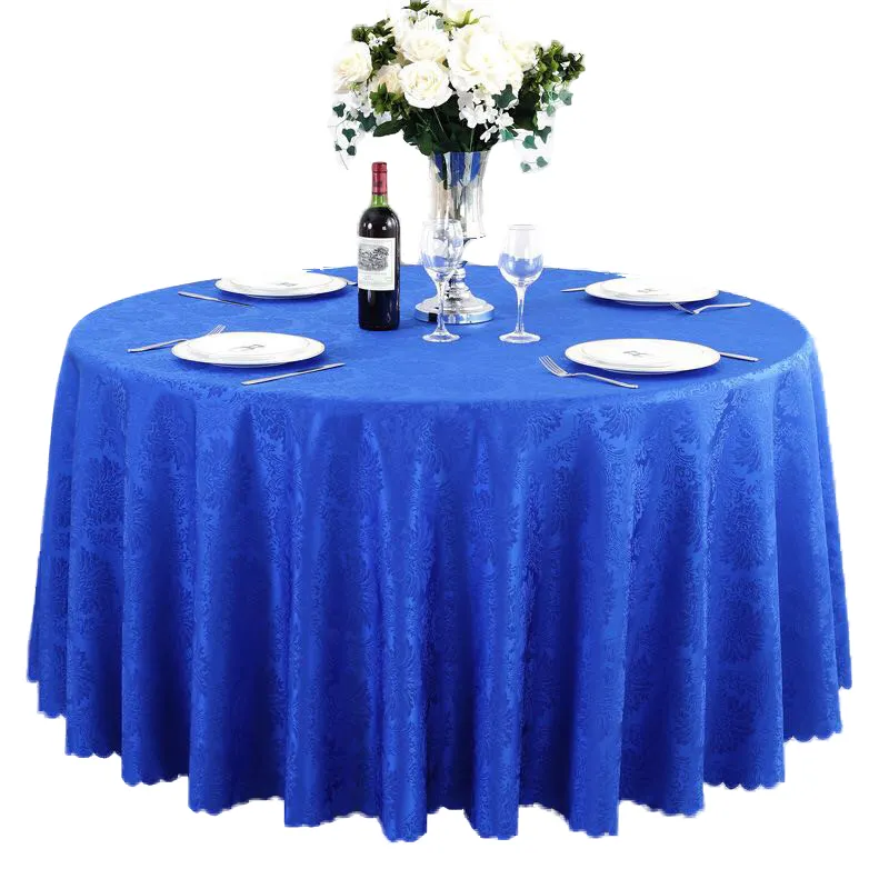 100% Polyester sans fer résistant au sol salle à manger fête Banquet et vacances nappe pas cher Jacquard Table couverture