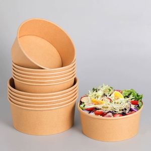Eco-Friendly Kraft Paper Salad Bowl for Supermarket Takeaway Food Packaging Offset Printing Surface - Product Image 4