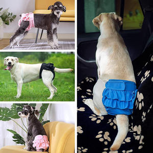 Almohadilla para orina de mascotas, pañales femeninos con volantes de flujo, lavables, absorción de secado rápido, bragas impermeables a prueba de fugas para perros - Product Image 5