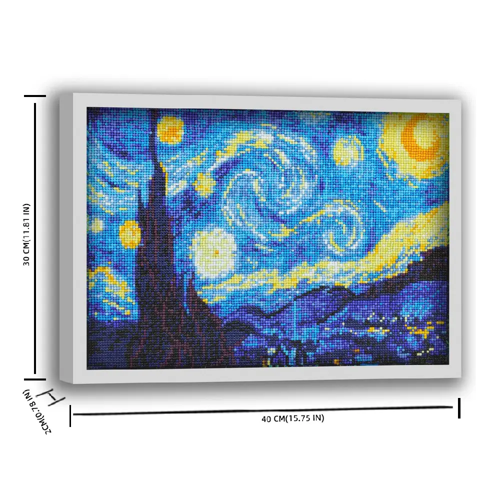 diamond painting starry night van gogh oil painting frame kits for adults Wholesale craft colourful wall decoration