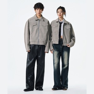 Người Đàn Ông Của Hợp Thời Trang Thiết Kế Mát Mẻ Mỹ Retro Máy Bay Ném Bom Áo Khoác Thêu Thích Hợp Lỏng Phù Hợp Với Đứng Cổ Áo Mùa Đông Lần Lượt Xuống Phía Trước Logo - Product Image 2