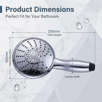 Douche à main ABS pour salle de bain, plusieurs modes de pulvérisation, accessoires de robinetterie de salle de bain, pomme de douche haute pression, ensemble moderne pour salle de bain