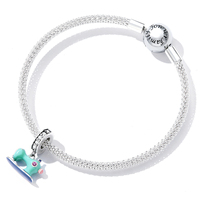 Breloque en argent sterling 925 en forme de machine à coudre colorée, pendentif pour bracelet et collier d'origine, bijoux pour femmes SCC2224