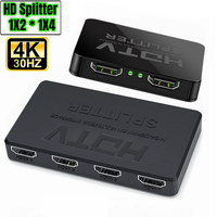 4K HDMI dağıtıcı 1X2 1 2 4 out 4K3 0HZ HDMI dağıtıcı 1X4 4 limanlar PS5 PS4 Xbox için HDMI Hub tekrarlayıcı amplifikatör Apple TV PC